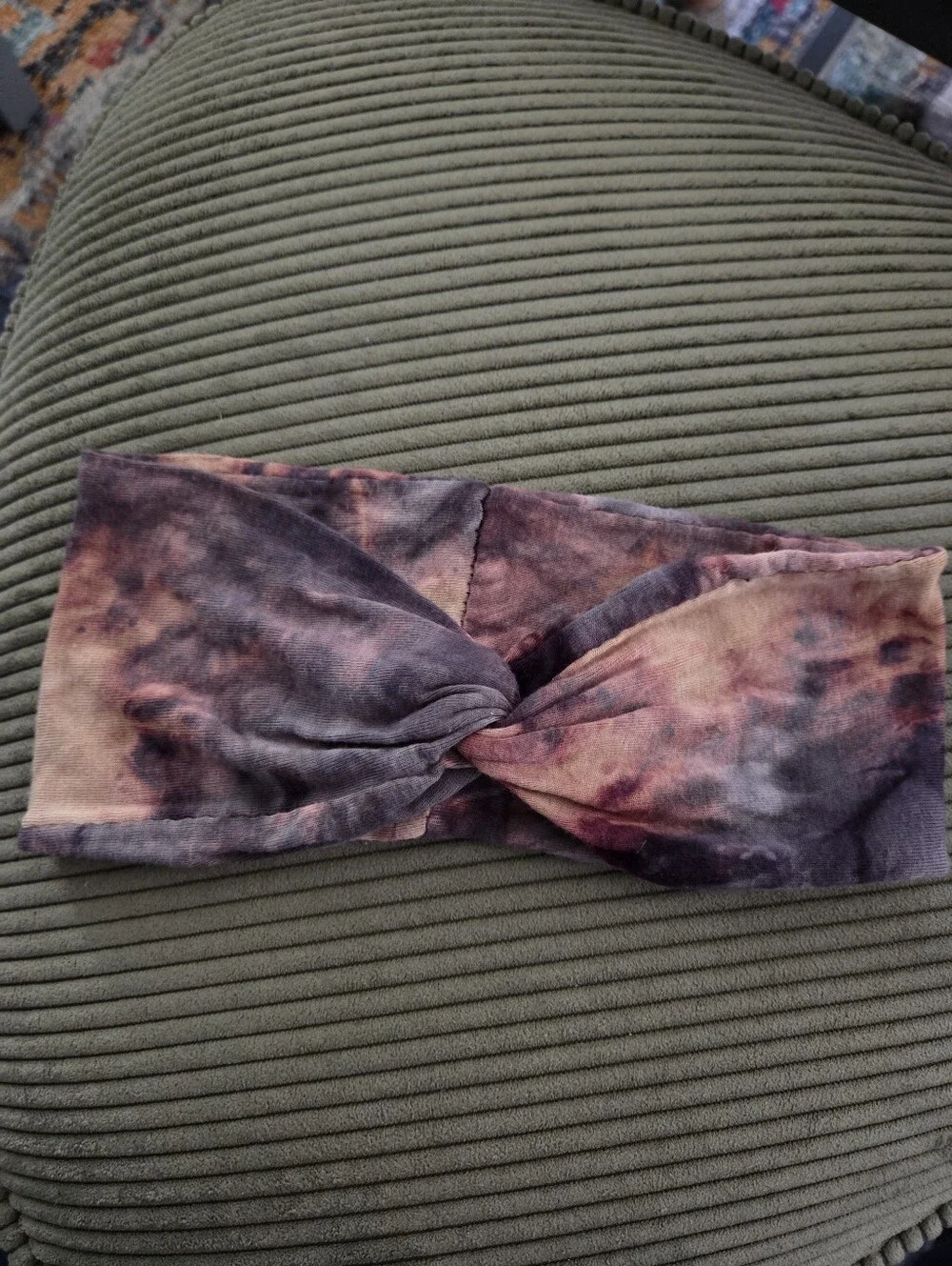 FREE PEOPLE Tie-Dye Knotted Headband in Purple and Pink - Picture 2 of 3